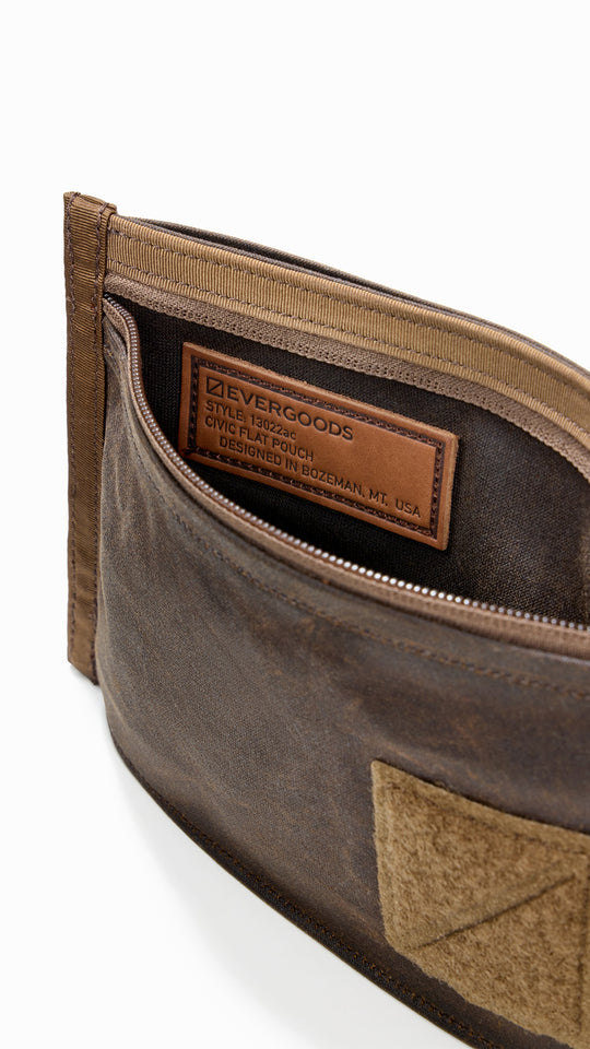 CIVIC FLAT POUCH - Waxed Canvas